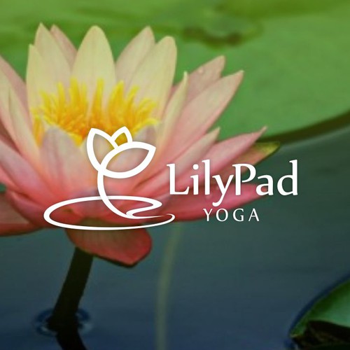 Lily design with the title 'Lily Pad Yoga for the Good of Humankind and the World'
