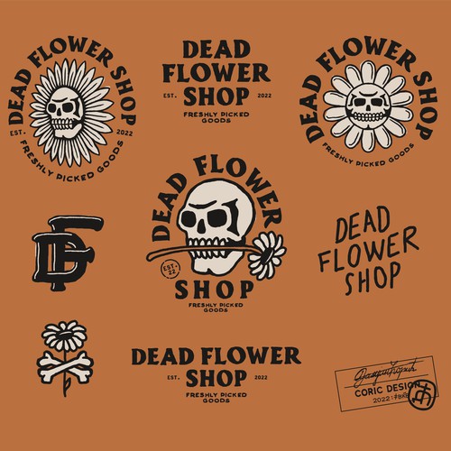 Small business design with the title 'Visual Brand Identity for Dead Flower Shop'