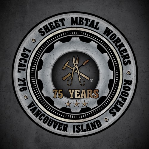 Steampunk logo with the title 'Steampunk styled Union Workers Design'