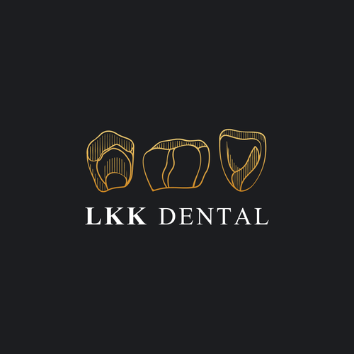 Black and yellow logo with the title 'LKK Dental - Logo'
