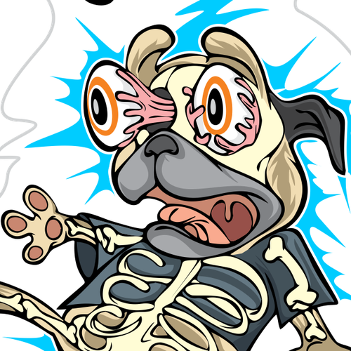 Pug design with the title 'Shocked Pugg Emoji'