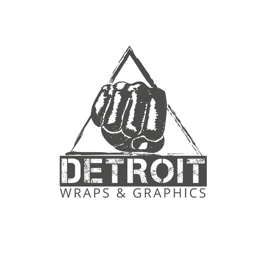 Hand-painted logo with the title 'Strong logo concept for a sign and graphics company'