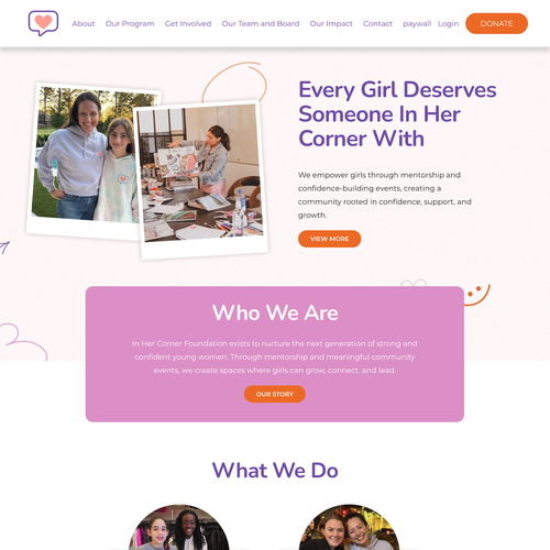 Design with the title 'In Her Corner Foundation Design'