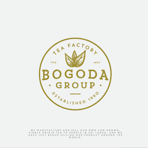 Leaf design with the title 'Logo for Bogoda Group - Tea Factory in Sri Lanka'