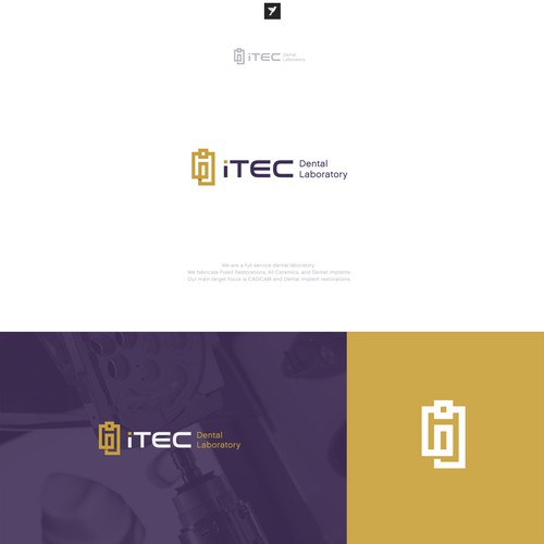 Square design with the title 'Logo design for iTec Dental Laboratory'