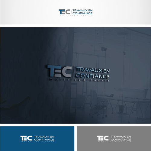 Construction company logo with the title 'Wordmark logo for TEC '