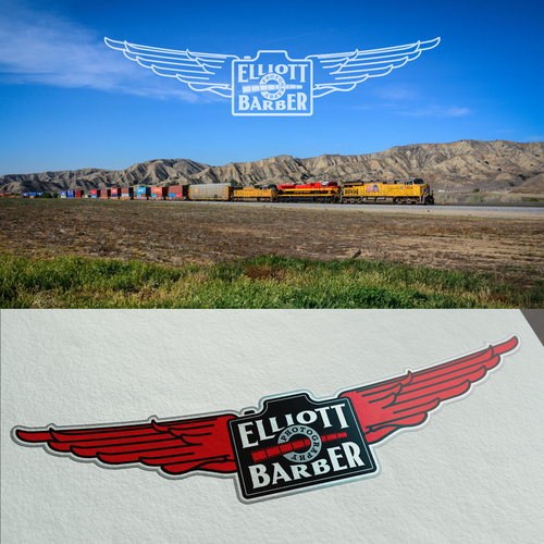 Railway design with the title 'Logo and website for the rail related photos of Elliott Barber Photography'