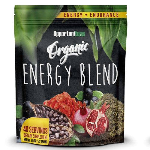 Energy label with the title 'Energy Blend'
