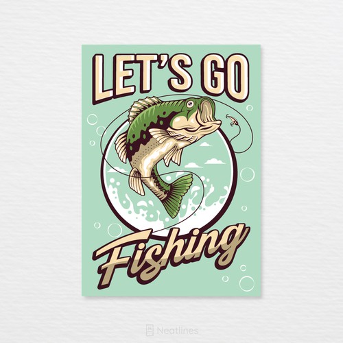 Hunting design with the title 'Fishing Poster'