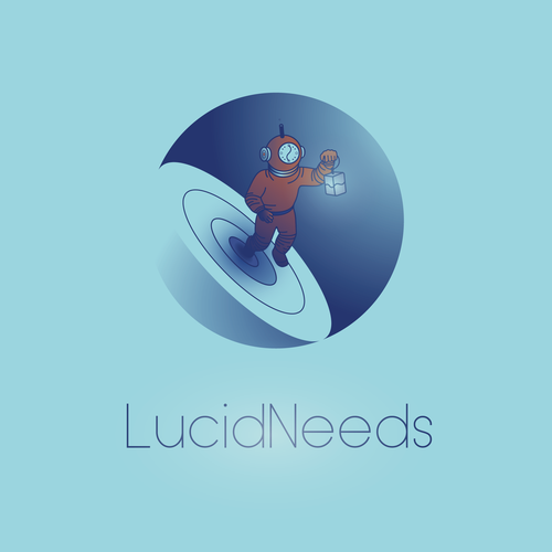 Diver logo with the title 'Dreamy Logo for Lucid Dream blog'