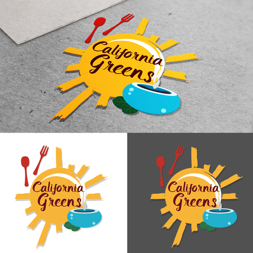 Bowl logo with the title 'California inspired logo design for a cafe'