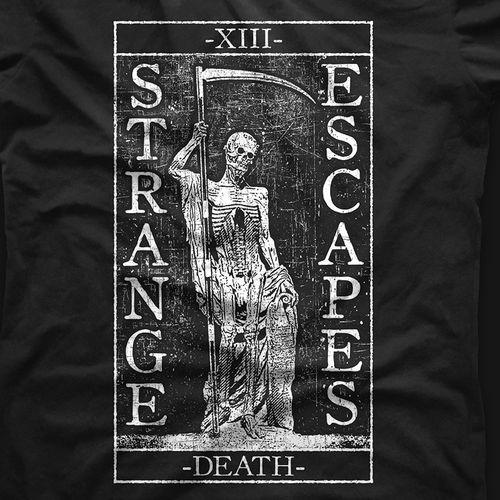 Skeleton t-shirt with the title 'Tarot Death Card T-Shirt'