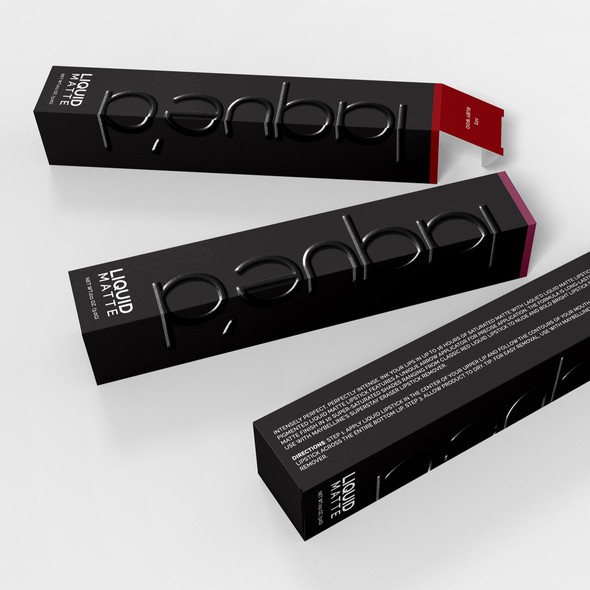 Embossed design with the title 'WINNER Liquid Lipstick Box Packaging'