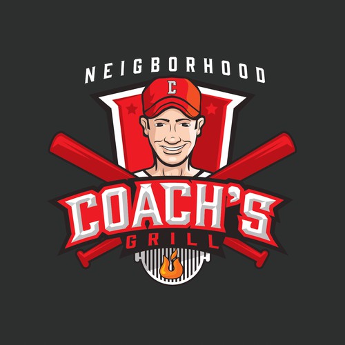 Men design with the title 'Neigborhood Coach's Grill'