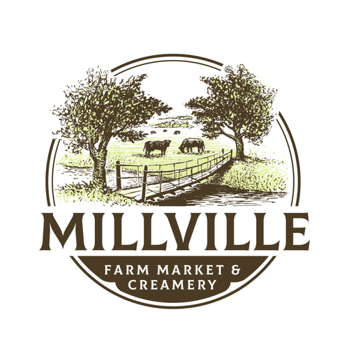 River logo with the title 'Millville Farm Market & Creamery'