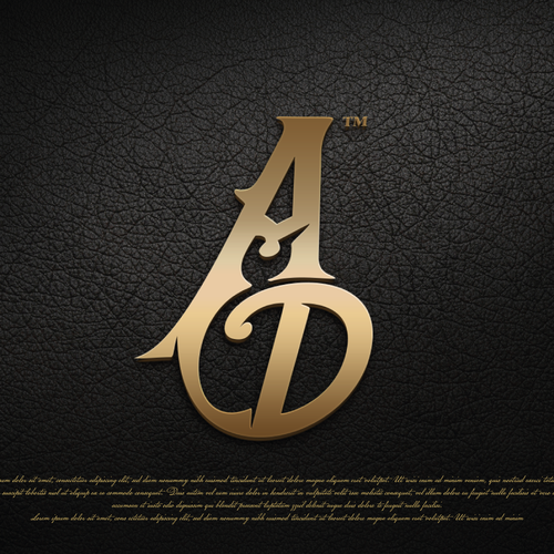 Ad design with the title 'Adam Dale and AD wordmark'