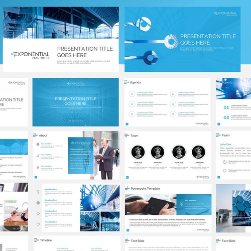 Intelligent design with the title 'Powerpoint template for artificial intelligence startup'