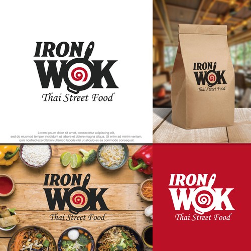 Thai logo with the title 'Iron Wok - Thai Street Food'