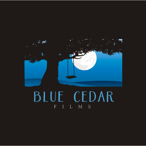Movie logo with the title 'Film Production Company: design 'Blue Cedar Films' new Logo.'