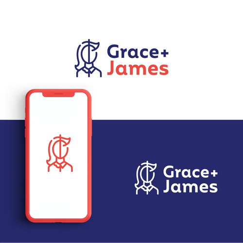 Masculine logo with the title 'Grace+James'