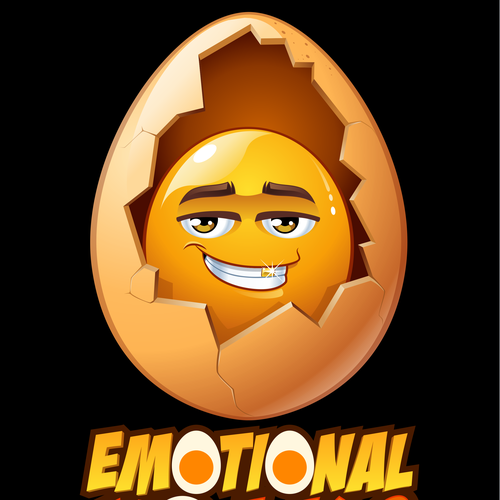 Mascot brand with the title 'EMOTIONAL YOLKS character design'
