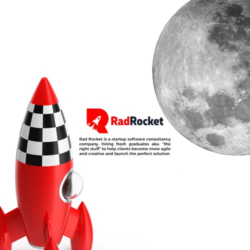 Rocket design with the title 'Logo concept for RadRocket'