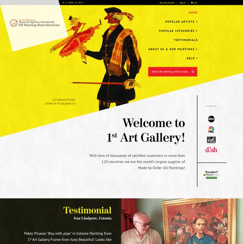 Gallery design with the title '1st Art Gallery'
