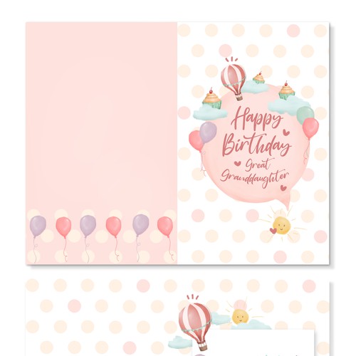 Cupcake design with the title 'Feminine and chic greeting cards'