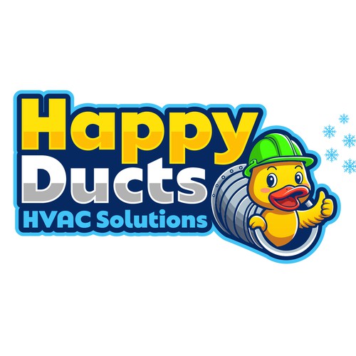 Snowflake logo with the title 'Happy Ducts HVAC Solutions'