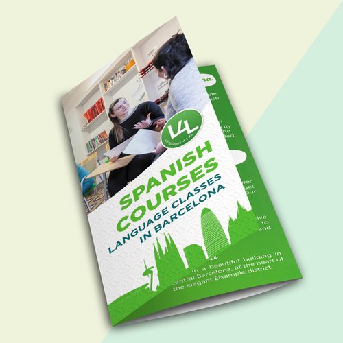 A4 design with the title 'Tri-fold Flyer for Language Center'