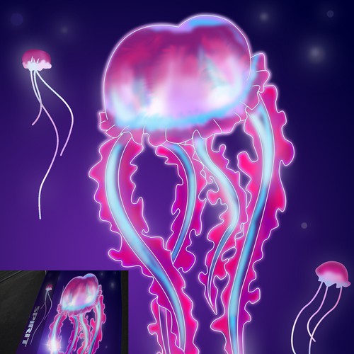 Jellyfish design with the title 'Blue Jellyfish '