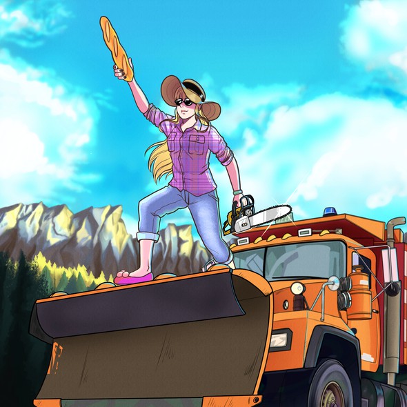 Drawing illustration with the title 'Lizzie'