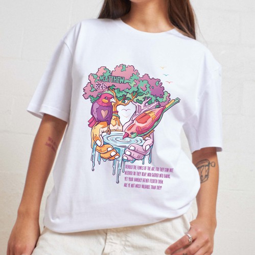 Designer artwork with the title 'Matthew 6:26 illustration'