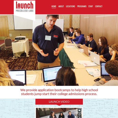 Education website with the title 'website for launchbootcamp'