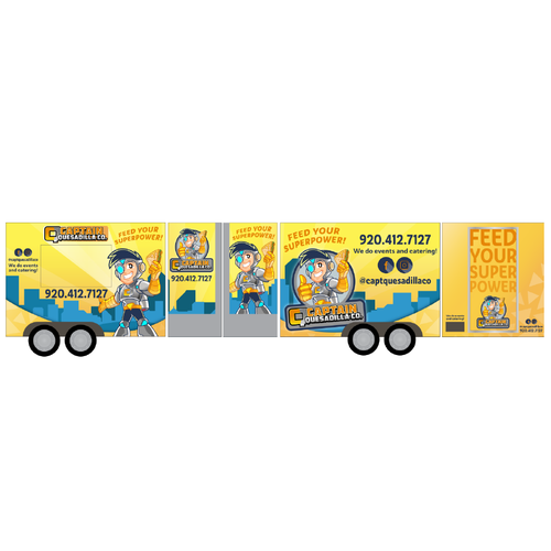 Trailer wrap design with the title 'Food Trailer Wrap'