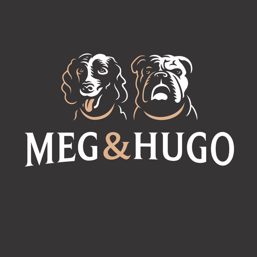Bulldog logo with the title 'Meg&Hugo'