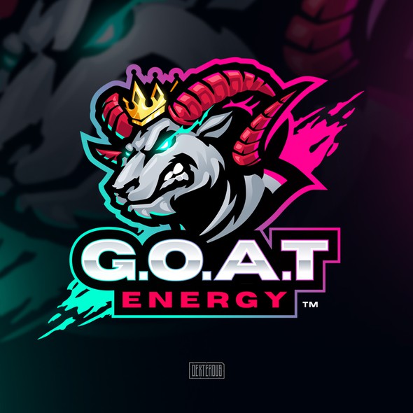 Energy drink logo with the title 'G.O.A.T Energy Logo'