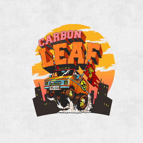 Old school t-shirt with the title 'CarbonLeaf T-shirt print'