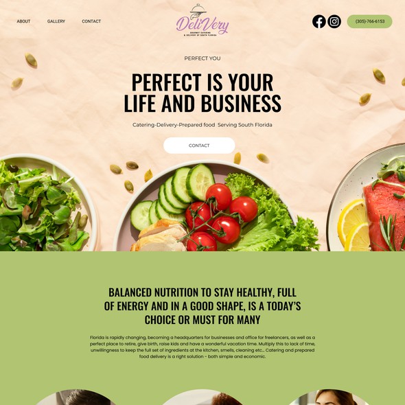 Catering design with the title 'Serving Success: A Case Study in Catering Delivery Website Design'