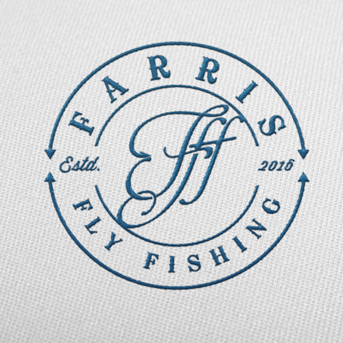 Fly fishing logo with the title 'Bold Logo Concept for FLY FISHING'
