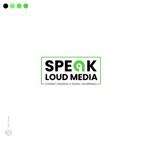Creation logo with the title 'Speak Loud Media Logo'