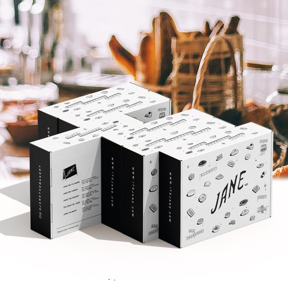 Packaging with the title 'Illustrated Gift Packaging for Baked Goods'