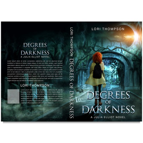 Time travel book cover with the title 'Book cover DEGREES OF DARKNESS'