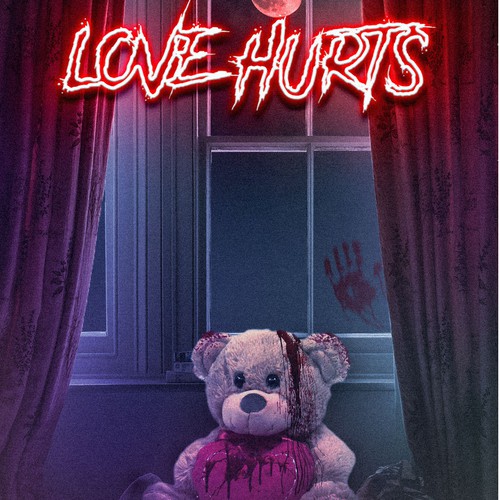 Horror artwork with the title 'love hurts'
