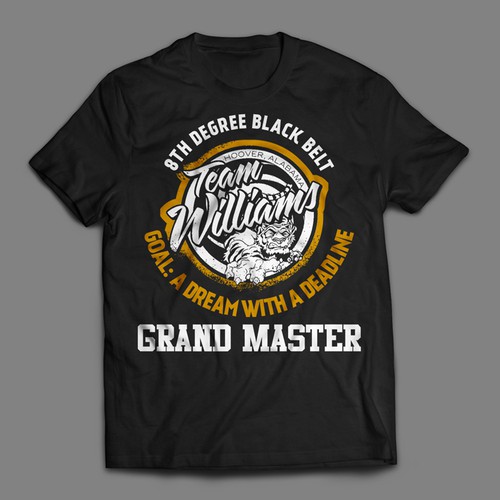 Belt design with the title '8th Degree Black Belt - Grand Master - T-shirt Contest'