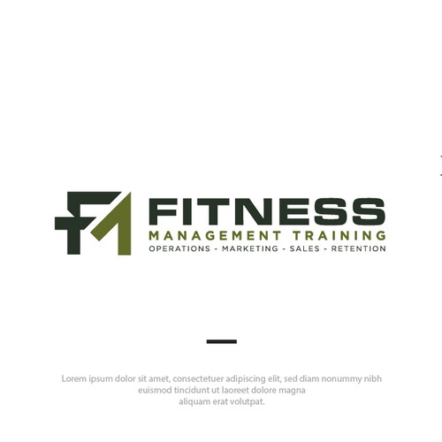 Physical logo with the title 'Fitness Management Training'