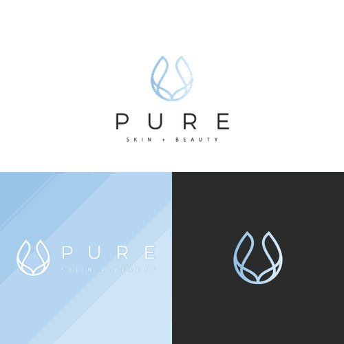 Pastel blue logo with the title 'Second logo submission for a plastic surgery clinic of aesthetic medicine.'