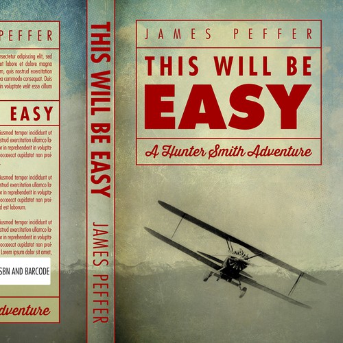 Textured design with the title 'Book Cover Design for an Adventure Novel'