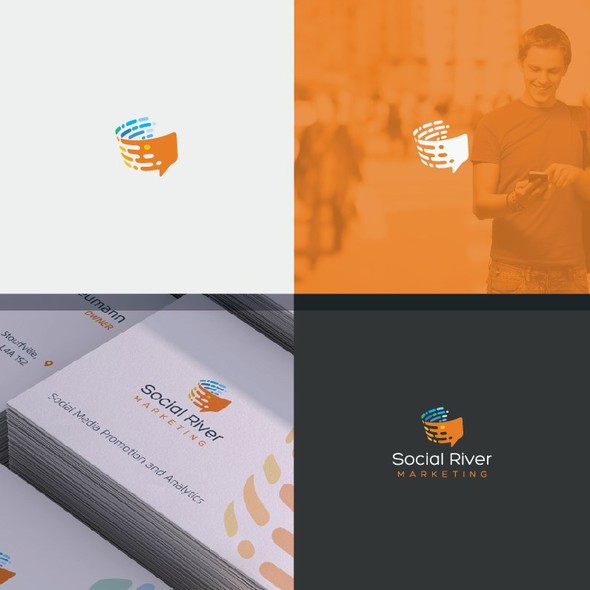 Cute messages logo with the title 'modern logo for social marketing agency'