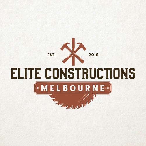 Modern vintage design with the title 'Elite Constructions Melbourne'